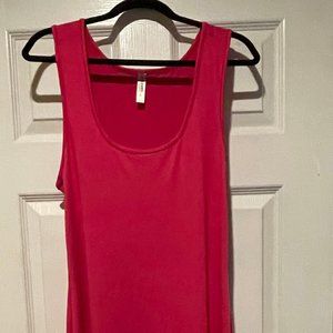 24 Seven Comfort Apparel Pink Maxi Tank Dress XL